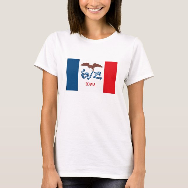 Camiseta con bandera de Iowa (Anverso)