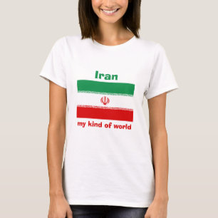 Camiseta con bandera de Irán + mapa + texto