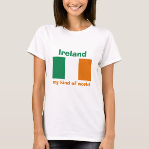 Camiseta con bandera de Irlanda + mapa + texto
