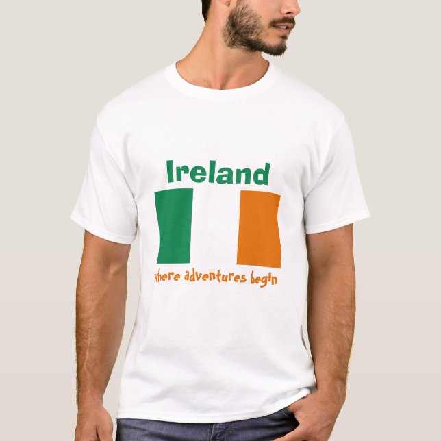 Camiseta con bandera de Irlanda + mapa + texto (Anverso)
