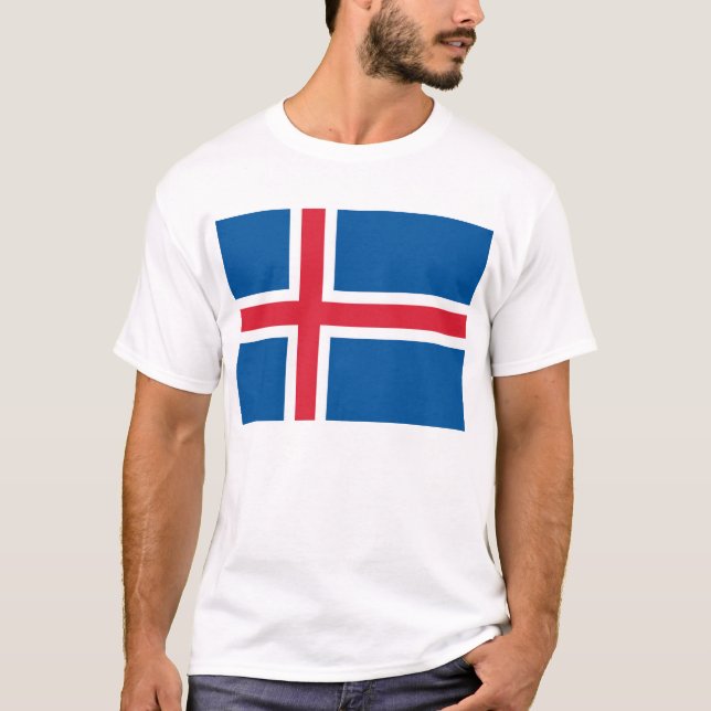 Camiseta con bandera de Islandia (Anverso)