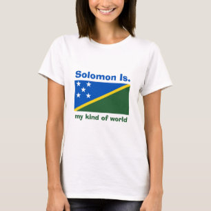 Camiseta con bandera de Islas Salomón + mapa + tex
