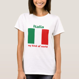 Camiseta con bandera de Italia + mapa + texto