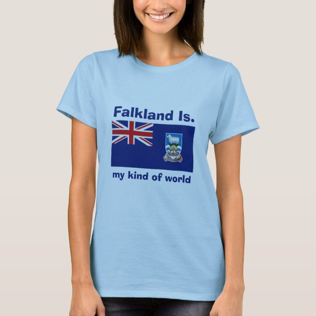 Camiseta con bandera de las Islas Malvinas + mapa  (Anverso)