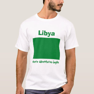 Camiseta con bandera de Libia + mapa + texto