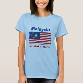 Camiseta con bandera de Malasia + mapa + texto