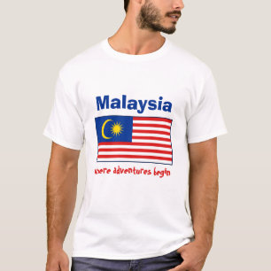 Camiseta con bandera de Malasia, mapa y texto