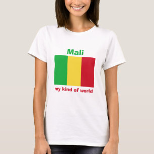Camiseta con bandera de Malí + mapa + texto