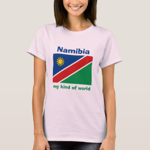 Camiseta con bandera de Namibia + mapa + texto