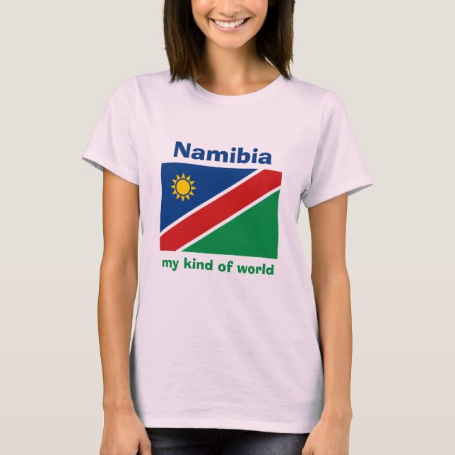 Camiseta con bandera de Namibia + mapa + texto (Anverso)