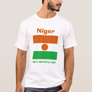 Camiseta con bandera de Níger + mapa + texto