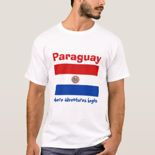 Camiseta con bandera de Paraguay + mapa + texto