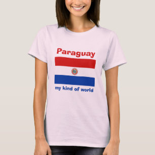 Camiseta con bandera de Paraguay + mapa + texto