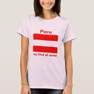 Camiseta con bandera de Perú + mapa + texto
