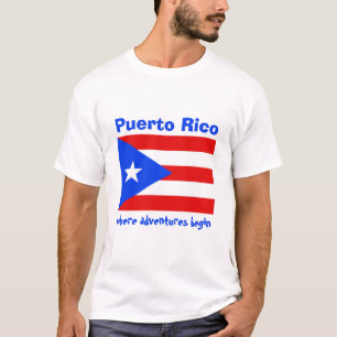 Camiseta con bandera de Puerto Rico + mapa + texto