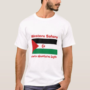 Camiseta con bandera de Sahara Occidental + mapa +