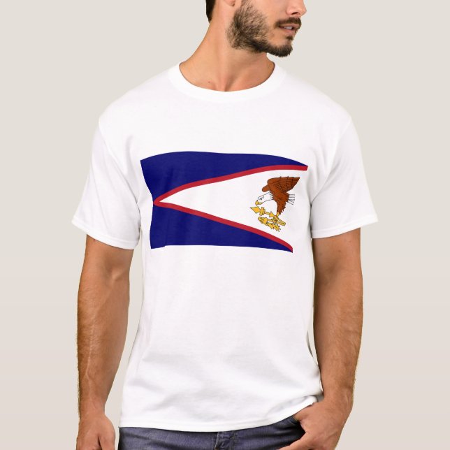 Camiseta con bandera de Samoa Americana Estados Un (Anverso)