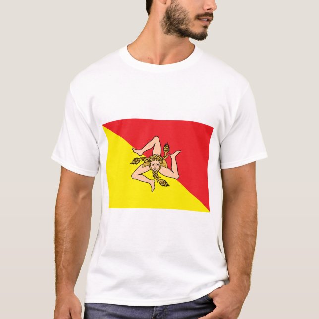Camiseta con bandera de Sicilia, Italia (Anverso)