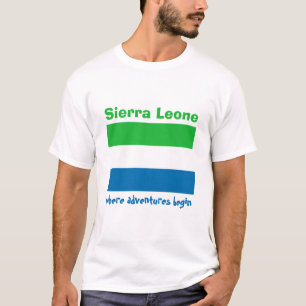 Camiseta con bandera de Sierra Leona + mapa + text