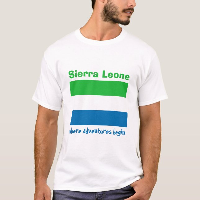 Camiseta con bandera de Sierra Leona + mapa + text (Anverso)