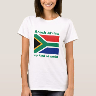 Camiseta con bandera de Sudáfrica + mapa + texto