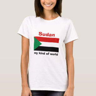 Camiseta con bandera de Sudán + mapa + texto