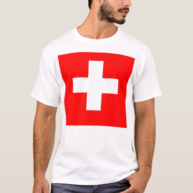 Camiseta con bandera de Suiza (Anverso)