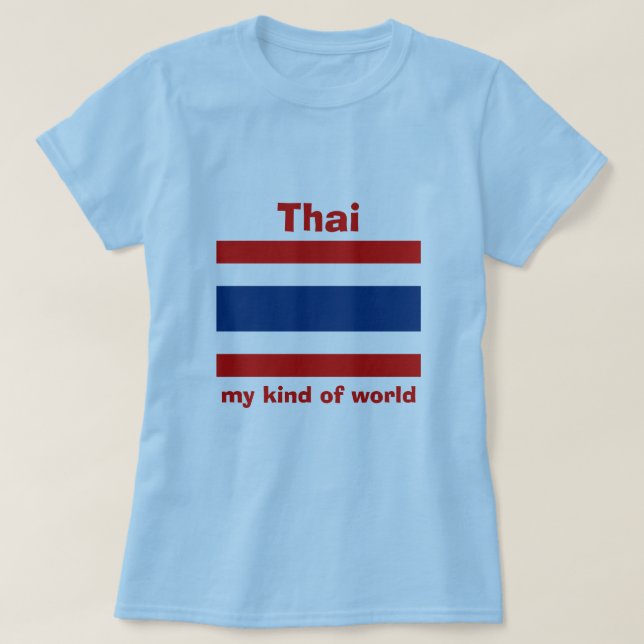 Camiseta con bandera de Tailandia + mapa + texto (Diseño del anverso)