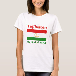 Camiseta con bandera de Tayikistán + mapa + texto