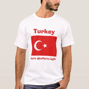 Camiseta con bandera de Turquía + mapa + texto