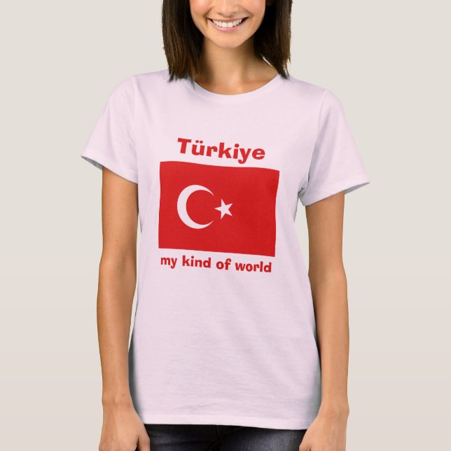 Camiseta con bandera de Turquía + mapa + texto (Anverso)