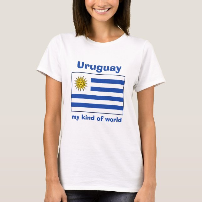 Camiseta con bandera de Uruguay + mapa + texto (Anverso)