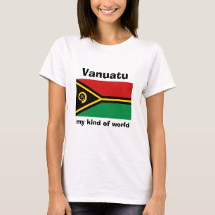 Camiseta con bandera de Vanuatu + mapa + texto