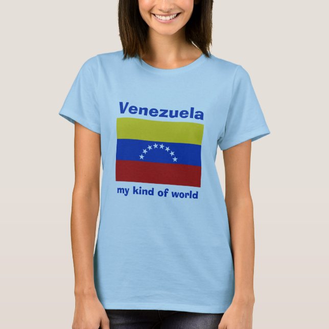 Camiseta con bandera de Venezuela + mapa + texto (Anverso)