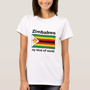 Camiseta con bandera de Zimbabue + mapa + texto