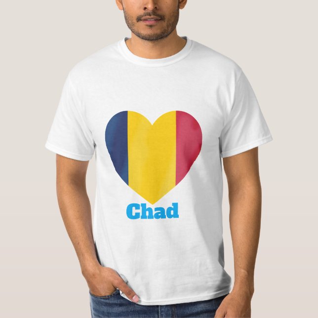 Camiseta con bandera del corazón de Chad (Anverso)