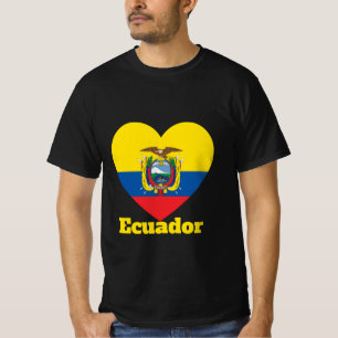 Camiseta con bandera del corazón de Ecuador