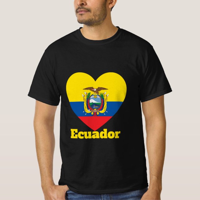 Camiseta con bandera del corazón de Ecuador (Anverso)