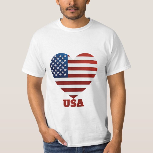 Camiseta con bandera del corazón de Estados Unidos (Anverso)