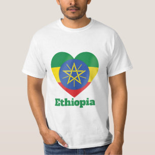 Camiseta con bandera del corazón de Etiopía