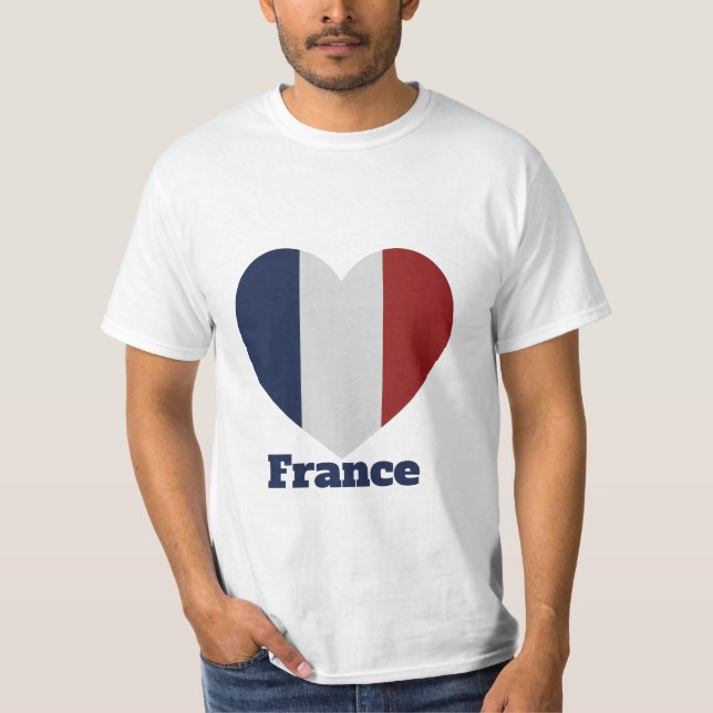 Camiseta con bandera del corazón de Francia (Anverso)