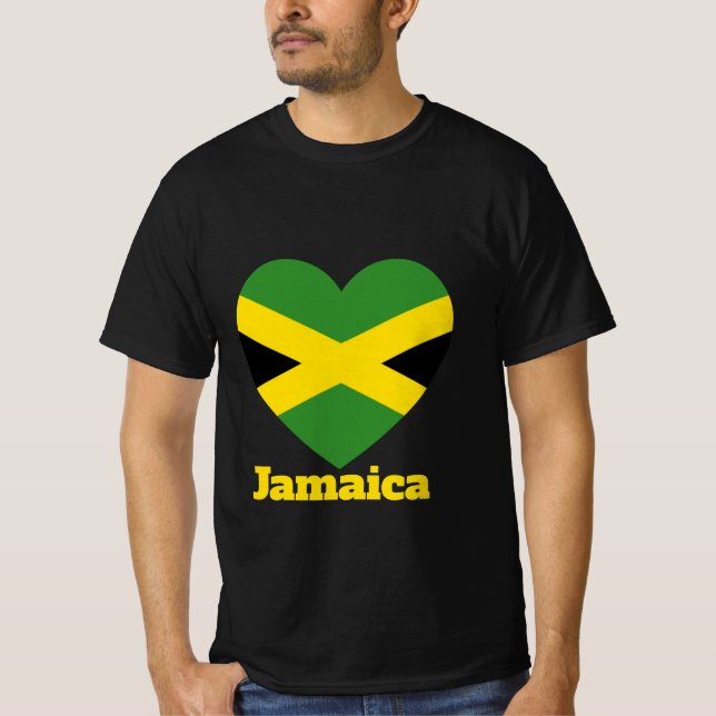 Camiseta con bandera del corazón de Jamaica (Anverso)