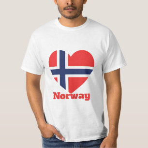 Camiseta con bandera del corazón de Noruega