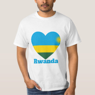 Camiseta con bandera del corazón de Ruanda