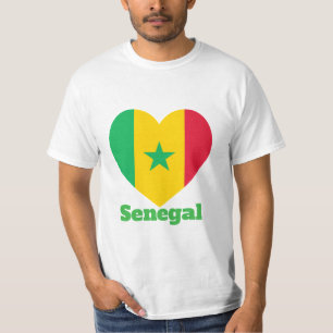 Camiseta con bandera del corazón de Senegal