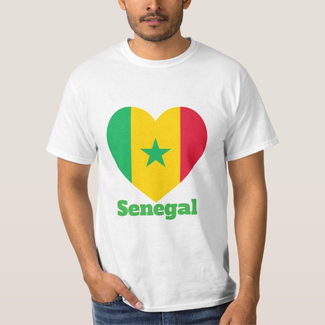 Camiseta con bandera del corazón de Senegal (Anverso)