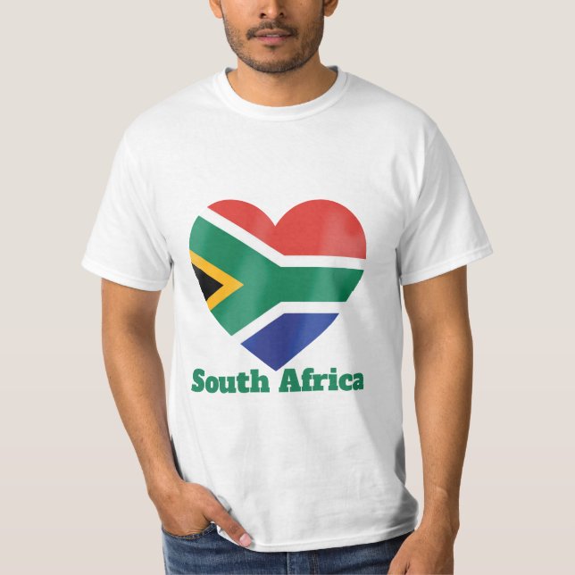 Camiseta con bandera del corazón de Sudáfrica (Anverso)
