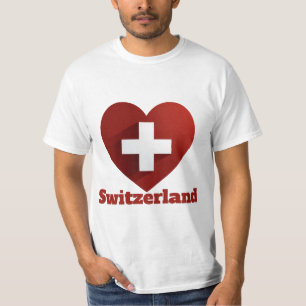 Camiseta con bandera del corazón de Suiza