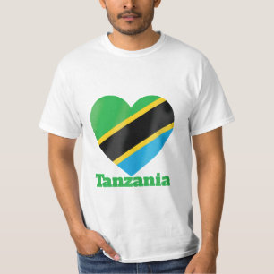 Camiseta con bandera del corazón de Tanzania