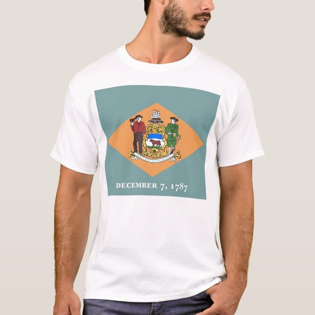 Camiseta con bandera del estado de Delaware Estado (Anverso)